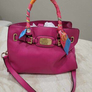 Michael Kors Hot Pink Classy Leather Tote